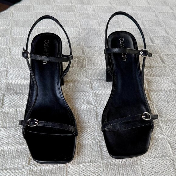 Calvin Klein Linella black chunky block heel sandal size 8 - Picture 5 of 5